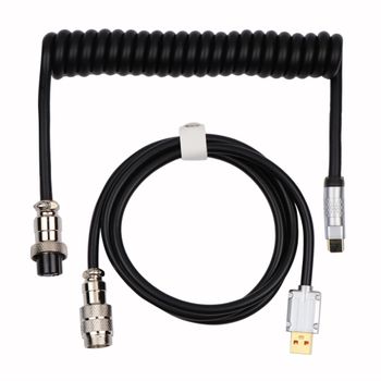 EPOMAKER Puff Aviator Cable en espiral Cable de teclado mecánico desmontable para juegos para Mac/Win/Gamers
