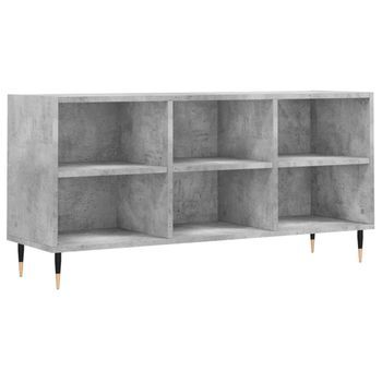 Mueble De Tv Madera De Ingeniería Gris Hormigón 103,5x30x50 Cm Vidaxl
