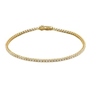 14 quilates pulsera tenis de oro con diamantes
