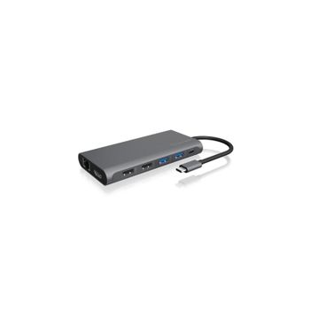 Estación de acoplamiento ICY BOX IB-DK4050-CPD USB-C Docking 4K 100W Antracita