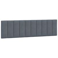cabecero de cama acolchado hanko terciopelo gris oscuro 180 cm vidaxl