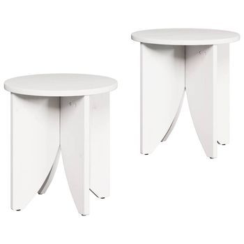 Mesa De Café 2 Piezas Blanco 41.5 X 41.5 X 44 Cm