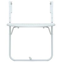 mesa de jardin  mesa balcon colgante plastico aspecto ratan blanco 60x64x835cm