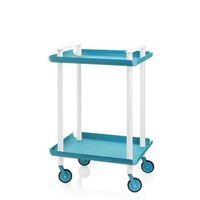 carrito auxiliar leky armazon blanco 2 estantes multifuncional practico y decorativoaceroturquesa