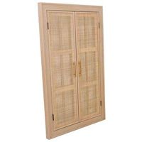 espejo de mdf y rejilla marron 735x5x118