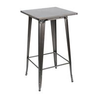 mesa alta industrial cuadrada de acero 60x60x105cm thinia home