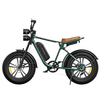 bicicleta electrica engwe m20 motor de 48v 750w bateria de 13ah estilo retro verde