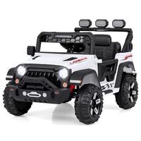 coche electrico infantil con mando a distancia 24g  usb y luz y amp coche infantil musica 12v coche jeep blanco