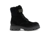 botin de mujer con cordones y accesorio de ante black 38