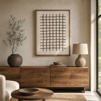 cuadro de madera reciclada de pino beige 62x4x82 cm