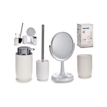 Juego De 4 Accesorios Para Baño. Dispensador De Jabón, Escobilla, Espejo, Soporte Para Cepillo De Dientes