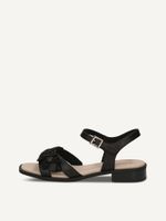 caprice heeled sandal black made of leather with block heel size 42