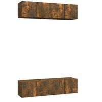 muebles tv  muebles de salon pared 4 uds madera ingenieria roble humo 60x30x30cm cfw94326