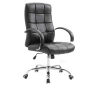 silla de oficina mikos simil cuero negro 51x54x105 cm