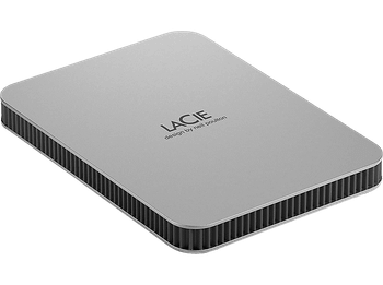 Disco duro externo 1 TB - LaCie Mobile Drive V2 STLP1000400, USB-C, 130 MB/s, Plateado lunar