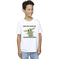disney tops y camisetas the mandalorian does not listen para nino