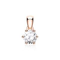 colgante para mujer en oro rosa 14 quilates con diamante