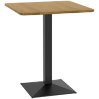 homcom mesa de comedor mesa cuadrada de cocina para 2 personas mesa con efecto madera base de acero 70 x 70 x 75 cm marron oscuro   aosom espana
