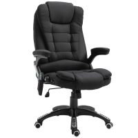 vinsetto sillon relax masaje silla masajeadora grande para oficina 6 puntos calefaccion altura ajustable ruedas 68x72x110-120 cm negro   aosom espana
