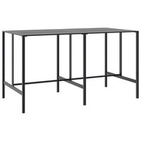 mesa alta de bar  mesa de bistro acero recubrimiento polvo negro 200x100x110 cm