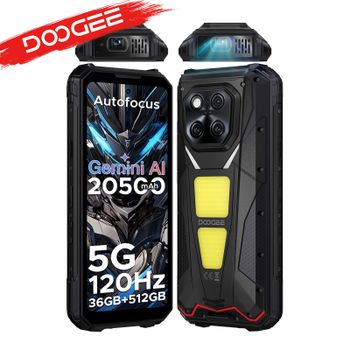 Teléfono DOOGEE V Max Play con proyector, batería de 20500mAh, doble lámpara de camping, 36 GB de RAM (16 + 20), 512