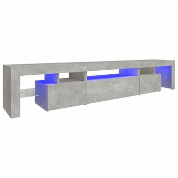 Mueble De Tv Con Luces Led Gris Hormigón 215x36,5x40 Cm Vidaxl