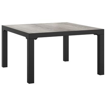 Mesa De Centro De Jardín | Mesa De Exterior Dpc Y Acero Gris 55x55x31 Cm