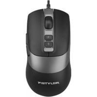raton a4tech fm50plus-bk cableado negro con scroll y doble alimentacion