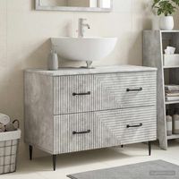 vidaxl mueble de lavabo para bano haarlem gris hormigon