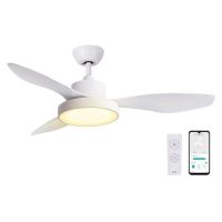 ventilador de techo con luz spc conforto dc lite 2 42w 120cm 6 velocidades motor dc silencioso wifi mando funcion invierno