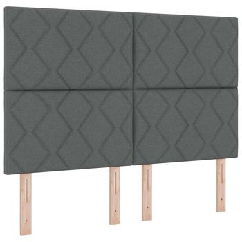 Cabecero De Tela Geométrico Manual Gris Oscuro 140 Cm Tela