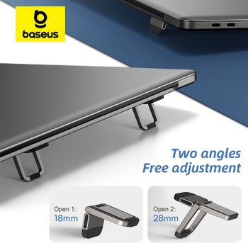 Soporte Baseus para ordenador portátil de escritorio, 2 uds., soporte portátil de aluminio para portátil, soportes para Macbook Pro iPad, soporte de 10-18 pulgadas