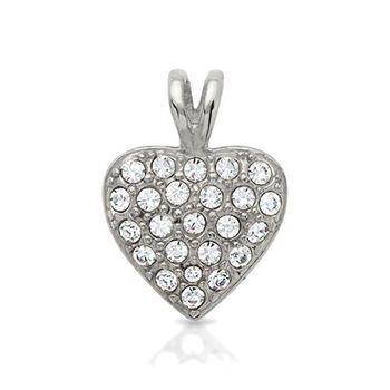 Colgante moderno de acero inoxidable con corazón de circonita