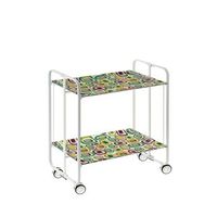 carrito auxiliar plegable bauhaus con ruedas - armazon metalico blanco 2 niveles y 4 posiciones ajustables80