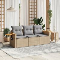 conjunto de sofas de jardin con cojines beige 3 uds  mueble jardin mesa y sillas ratan pe cfw351177