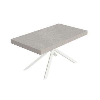 Mesa Extensible Niket Cachemir 160/264x90 Cm Con Patas Blancas