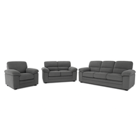 sofa de 3 plazas  2 plazas  sillon de terciopelo a cuadros gris oscuro lincoln