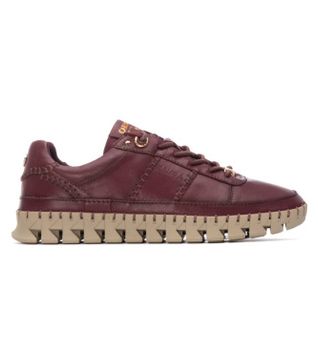 Carmela para mujer. 16252806-BURDEOS Zapatillas de Piel 162528 Burdeos (36), Plano, Cordones, Casual