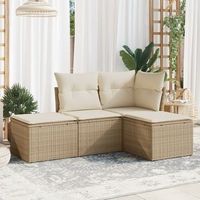 conjunto de sofas jardin con cojines 4 uds  mueble jardin mesa y sillas ratan sintetico beige cfw875460