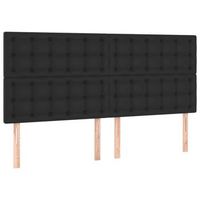pack 4 uds cabeceros cama  panel de cabeceras de cuero sintetico negro 100x5x7888 cm