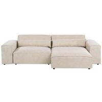 moderno sofa esquinero modular 2 plazas tapizado de terciopelo beige izquierdo hellnar