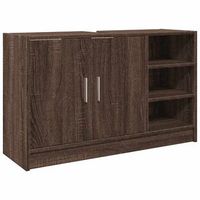 mueble de almacenaje  mueble de lavabo madera de ingenieria roble marron 90x29x55 cm