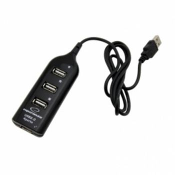 Hub Esperanza 4 puertos 480 Mbit/s modelo EA116 color negro