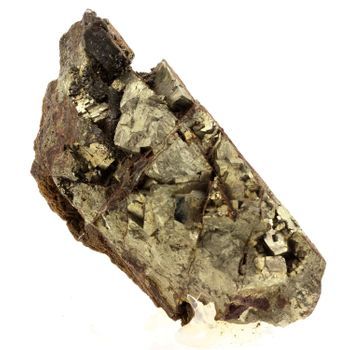 Ludlamita + Pirita - Piedra Natural De Francia, Salsigne - Mineral Raro Multicolor | 1870.1 Ct - Certificado De Autenticidad Incluido | 100 X 50 X 30