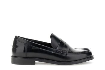mocasines con lazo y efecto cepillado black