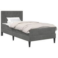 estructura de cama con colchon gris oscuro 80 x 200 cm vidaxl