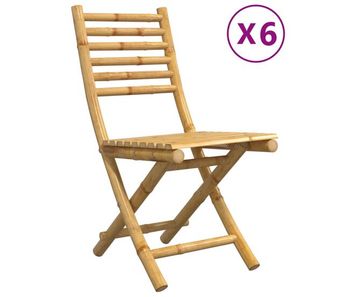 Juego de 6 sillas de jardín plegables - sillas terraza bambú 43x54x88 cm