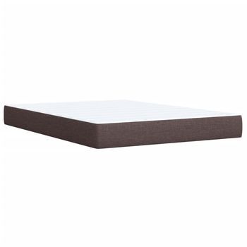 Cama (con Colchón, Hecha De Tela De Color Marrón Oscuro)