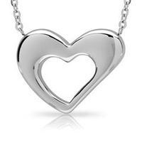 cadena con colgante corazon acero inoxidable