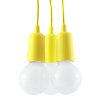 Lámpara colgante tina amarillo, 3 luces